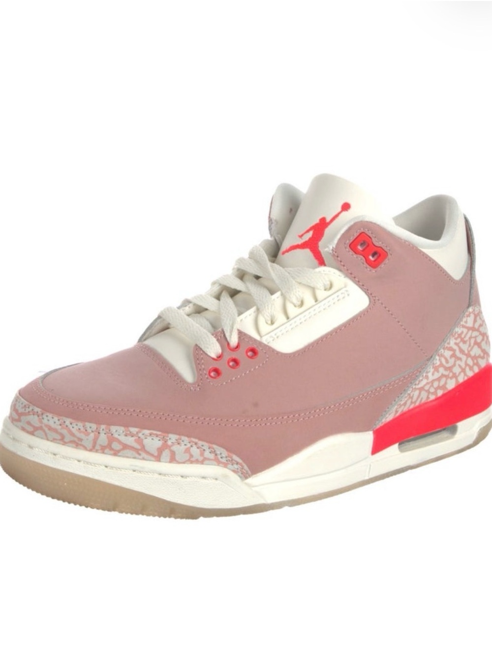 Jordan Retro 3 in Dusty Pink and Neon Red Accents